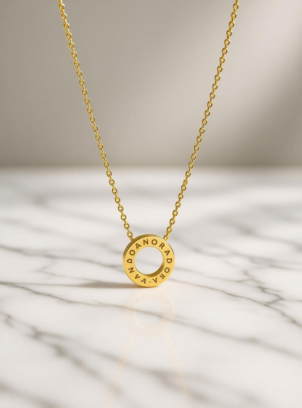 Pandora Logo Pavé Circle Collier Necklace Gold