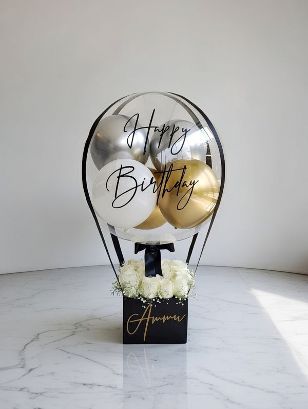 White and Gold Ballon Bouquet